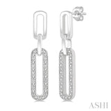 1/10 Ctw Round Cut Diamond Paperclip Earring in Sterling Silver