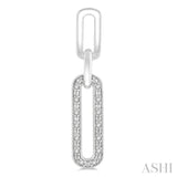 1/10 Ctw Round Cut Diamond Paperclip Earring in Sterling Silver