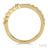 1/6 Ctw Criss Cross Split Shank Round Cut Bead Bijoux Diamond Fashion Ring in 10K Yellow Gold