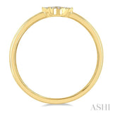 1/10 Ctw Hamsa Round Cut Diamond Fashion Petite Ring in 10K Yellow Gold