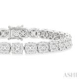 7 Ctw Round Cut Diamond Lovebright Tennis Bracelet in 14K White Gold