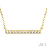 1/8 Ctw Bar Single Cut Diamond Petite Necklace in 10K Yellow Gold