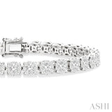 5 Ctw Round Cut Diamond Lovebright Tennis Bracelet in 14K White Gold