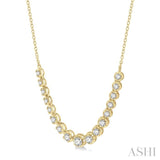 1 Ctw Round Cut Diamond Illusion Necklace in 14K Yellow Gold