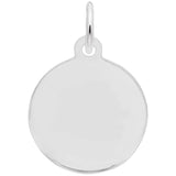 Silver PETITE INITIAL DISC - PLAIN CHARM