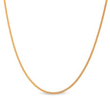 20 Gold Sterling Silver 1mm Curb Chain with End Caps and Spring Ring