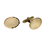Gold Finish Oval Florentine with Scallop Edge Cufflinks