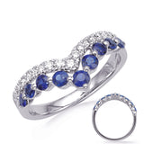 White Gold Sapphire & Diamond  Ring