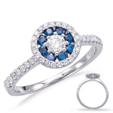 White Gold Sapphire & Diamond Ring
