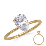 Yellow & White Gold Engagement Ring 7x5m