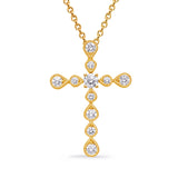 Yellow Gold Diamond Cross Pendant