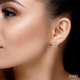 1/6 Ctw Petite Star of David Round Cut Diamond Fashion Stud Earring in 10K Yellow Gold