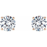 14K Rose Gold 1 CTW Lab-Grown Diamond 4-Prong Stud Earrings