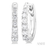 1/4 Ctw Graduated Round Cut Diamond Fashion Huggie Petites in 10K White Gold