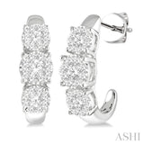 1 Ctw Lovebright Round Cut Diamond Earrings in 14K White Gold