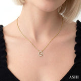 1/20 Ctw Initial 'G' Round Cut Diamond Pendant With Chain in 10K Yellow Gold