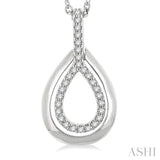 1/10 Ctw Petite Pear Shape Round Cut Diamond Fashion Pendant With Chain in 10K White Gold