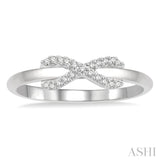 1/10 Ctw Infinity Petite Round Cut Diamond Fashion Ring in 10K White Gold