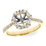 14KT Gold Diamond Semi-Mount Engagement Ring