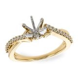 14KT Gold Diamond Semi-Mount Engagement Ring