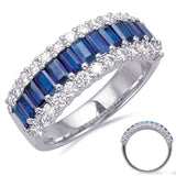 White Gold Sapphire & Diamond Ring