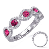 White Gold Ruby & Diamond Ring