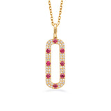 Yellow Gold Diamond & Ruby Necklace