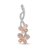 White & Rose Gold Diamond Pendant
