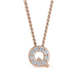 Rose Gold Finish Initial Pendant