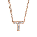 Rose Gold Finish Initial Pendant