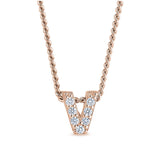 Rose Gold Finish Initial Pendant