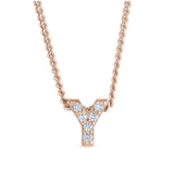 Rose Gold Finish Initial Pendant