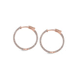 Medium Side Stone Hoop Earrings