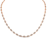 Rose gold finish sterling silver micropave three stone marquis 16-18 adjustable chain with simulated diamonds