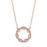 Three Stone Marquis Open Circle Necklace