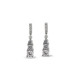 Three Stone Graduated Drop Earrings