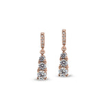 Three Stone Graduated Drop Earrings