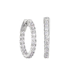 Medium Hoop Earrings with Prong Set Inside Out Simulated Diamonds