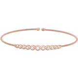 Single Cable Cuff Bracelet with Graduated Stones