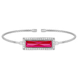 Rectangle Birthstone Cuff Bracelet - July