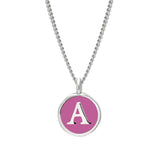 Pink Enamel Initial Pendant