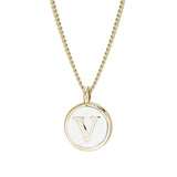 White Enamel Initial Pendant