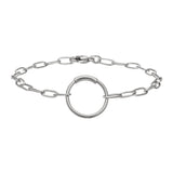 Paper Clip Bracelet with Center Circle Station
