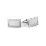 Sterling Silver Rectangle Engine-Turned Cufflinks