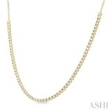 1 Ctw Round Cut Diamond Halfway Tennis Necklace in 10K Yellow Gold