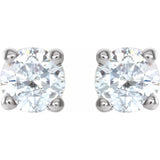 14K White 3/8 CTW Natural Diamond  Stud Earrings
