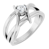 14K White 1/4 CT Lab-Grown Diamond Ring