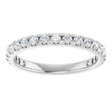 14K White 5/8 CTW Lab-Grown Diamond French-Set Anniversary Band