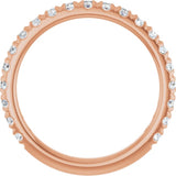 14K Rose 5/8 CTW Lab-Grown Diamond French-Set Anniversary Band