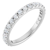 Platinum 5/8 CTW Lab-Grown Diamond French-Set Anniversary Band